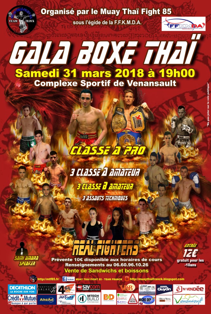 Affiche Gala 2018 du MUAY THAI FIGHT 85